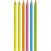 Faber-Castell - Jumbo Grip Neon Textliner Highlighters, 2 x Yellow, Green, Pink, Orange and Blue