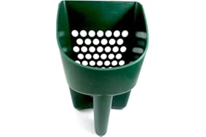 SE 3 Quart Sand Scoop Sifter with 0.5" Holes - Use for Gold and Metal Prospecting, Green