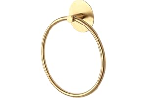 Meplait Towel Ring Stainless Steel Bathroom Towel Holder Adhesive Wall Mounted Hand Towel Hanger Towels Holder for Bathroom (Gold)