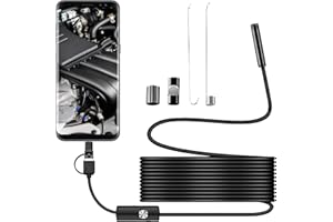 TEDBED Endoscope Inspection Camera, 3.5m Type C Endoscope, Scope Camera with 6 LED, 1080P HD 3 in 1 Tube Sink Pipe Camera, 5.5mm IP67 Waterproof Flexible Rigid Snake Camera for Android Phone Tablet Device
