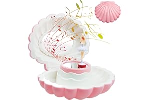 Huemtnor Ballerina Spieluhr mit Spiegel, Schale Spieluhr Schmuckkästchen Mädchen Schmuckschatulle Schmuckschatulle Mit Melodie für Schmuck, Hochzeit (Dunkelrosa)