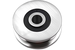 Chiloskit 400KG Stainless Steel Deep U Groove Ball Bearings Pulley Metal Pulley Wheel Bearings Wheel Cable Rope Pulley for Lifting,Gym, Sliding Door Guide Roller,Inner Dia 8mm (50mm)