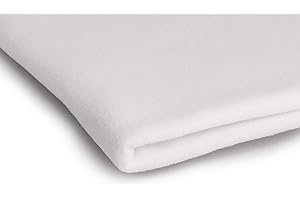 Orient Fashion Telas Polar Tela de Lana, Prendas de Punto 200 g/m² - Disponible en una Variedad de Colores - 50 x 160 cm (Blanco)