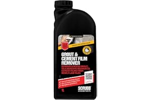 SCRUBB Grout & Cement Film Remover, Excess Grout Removal, Removes Tile Adhesive Residues, Cement Film Removal, Concentrated Cleaner, 1Ltr