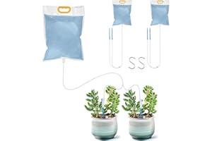 Auto Arrosage Automatique Plantes Interieur, SilverChry 2 Pièces de 3,5 l Sac Irrigation Goutte-à-goutte, Autonome, Systeme de Goutte a Goutte, Balcon, Vacances