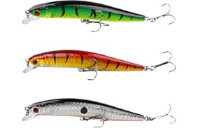 FainFun Esca Artificiale, Esca Artificiale, Esche da Pesca Spinning Artificiali per Mare e Acqua Dolce,Fishing Lure Rotante Galleggianti, Rotante Top Acqua Esche Realistica