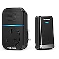 TECKNET Wireless Doorbell, No Battery Required Self-Powered Door Bell Plug in Waterproof Cordless Doorbell Chime Kits at 1300ft Range with 60 Chimes, 5-Level Volume with LED Light