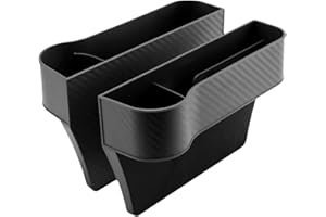 ulapithi Car Seat Gàp Filler 2 Pack, Gaps Organiser, Side for Driver & Passenger Seat, Pu Leather Storage Box, Organizers and Front Organizer Black