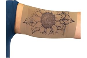 ‎LINPHELLE Linphelle Picc Line Mikrofaser Coverpicc - Armkatheter-Abdeckband aus atmungsaktivem Design-Gewebe, Arm Sleeve ideal für PICCs, Blutzuckermessgerät und Tattoo-Abdeckung, Sonnenblume, Größe M