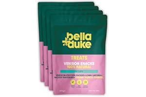 BELLA & DUKE Bella+Duke Venison Snack for Dogs 3 Pack - Natural Alternative to Dental Sticks & Raw Hide - Long Lasting Chew for Cleaner Teeth & Prevents Plaque - Grain-free, High Protein and Hypoallergenic