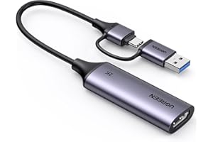 ‎UGREEN UGREEN Video Capture Card, USB 3.0 HDMI auf USB C/A Videoaufnahmekarte, 4K Eingang und 2K30Hz Capture, hdmi grabber kompatibel mit Switch Switch 2 PS5 Xbox TV Stick Camera Laptop iPad Handy Mac mini 4