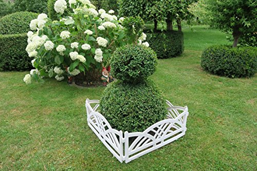 Französisches Flair im Garten mit diesem Zaun in weiß im Set zu 2,40 m Rasenkanten Beeteinfassung Palisade Beetumrandung Zierzaun Gartenzaun - 4
