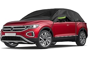 ZWPARTS Autoabdeckung Wasserdicht Ersatz für VW T-ROC 2017-2024, Sonnenfest Hälfte Autoabdeckung, Halbgarage UV Beständige Halbe Auto Abdeckplane Staubdicht Schneefest Outdoor Indoor