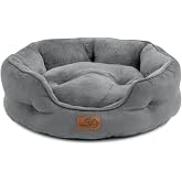 Bedsure Large Washable Cat Bed &ndash; Round Non-Slip Interior for Kittens and | Round Non-Slip Indoor for Kittens and Puppies, Cat