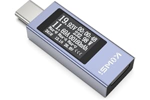 YOJOCK USB C Tester Power Meter 4-30V 0-6.5A Voltage and Current Tester Meter, USB Capacity, Temperature, Working Time Ammeter Voltmeter Power Bank Charger Detector (Upgraded Version)