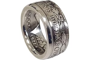 RPY&YT Bague De Pièce De Monnaie Morgan 1921 Bague De Lettrage Sauvage Hommes Et Femmes Américains Rétro Punk Bague De Pièce De Monnaie en Alliage De Mode Bijoux Plaqués Argent,Argent,11