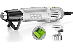 Mini Heat Gun, Huepar Tools 500W Hot Air Gun Dual Temp Setting 350℃ & 500℃, Heat Gun for Crafts with Reflector Nozzle, Heat Gun for Paint Stripping, for Vinyl Wrap, Gift for DIYer, Dad, Mom, Friend