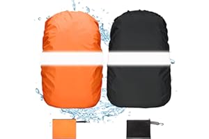 BDSHUNBF 2 Pcs Funda Impermeable para Mochila, Reflectante Funda Mochila Impermeable, Cubierta de Bolsa Protector de Lluvia con Banda Reflectante para Camping Actividades al Aire Libre, 40-50L