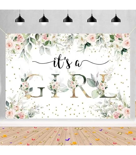 AOFOTO Hello Baby Runder Fotohintergrund – Süße Rosa Blumen, 2m Durchmesser, Perfekt Für Babyparty, Neugeborenenfotos & Böhmische Deko