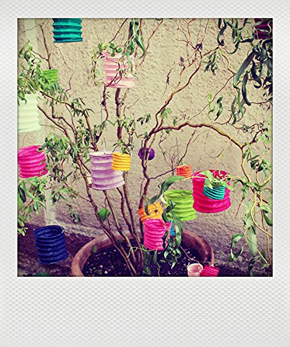 kadoh Papierlampions Set of 5 blau-grün (L) - 4