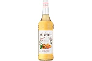 Monin Sirup Amaretto (1 x 1,0l) - Aroma für Kaffee und Cocktails - Italienische Mandelnote - Genuss für Getränke und Desserts