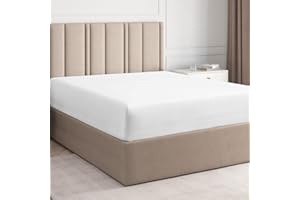 CGK UNLIMITED Spannbettlaken 200x200cm aus 100% Baumwolle - Bettlaken 200x200 für Matratzen bis zu 30 cm Höhe - Premium Bettwäsche aus 400 Fadenzahl Baumwolle - Einzelpackung Spannbetttuch 200x200 - Weiß