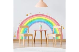 HGDESIGN® Wall Sticker Large Rainbow Unicorn Butterfly Cloud Nursery Baby Room Child Baby Girl Wall Sticker Wall Decoration Self-Adhesive (Version A)