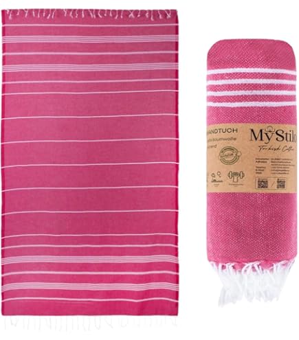MEBY Set van 2 XXL saunahanddoeken (100x200 cm). strandhanddoek, badhanddoek, Turkse hamamdoek, handdoek. 100% katoen (zalm & petrolblauw