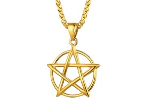 PROSTEEL mäns raka pentagramhalsband i rostfritt stål satanisk hängekedja med keltisk knutdesign smycken