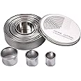 ZITFRI 12 PCS Coppapasta Rotondo Acciaio Inox Tagliapasta Aperta Tondo Stampi per Biscotti Formine Dolci Formine Rotonde con 