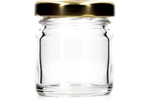 FERRAMENTA BONIFAZIO Set 40 Vasetti Monodose da 40 ml in Vetro Tappo TwistOff ORO INCLUSO Ideale per Miele Confetture Marmellata Bomboniere Segnaposto (40 Pezzi - 40 ml)