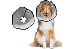 XEERUN Halskrause Hund,Weich Komfortabel Leckschutz Hund Konisch Halskrause Schutzkragen Hund für Mittelgroße bis Große Hunde,Postoperative Erholung Lecken und Beißen Verhindern(L)