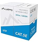 Cavo Ethernet Cat 5E Bulk Da 305m Grigio - Cavo Di Rete UTP CCA Per Internet Veloce 1 Gbps, 100 MHz, AWG24