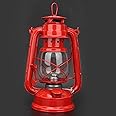 Sorandy Hurricane Oil Lamp,Hurricane Lamps Vintage Lantern Lights Burning Lantern Retro Kerosene Lamps Classic Oil Lamp Table Lanterns, Vintage Kerosene Lamp for Home, Garden (Red)