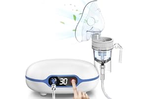 Wholede Inhalateur Nébuliseur à Écran Numérique - Nébuliseur à Compresseur Ultra-Silencieux (≤50 dB) avec Minuteur Réglable 10/20/30 Min - Appareil Aérosol Portable pour Adultes, Enfants et Bébés