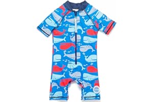 BONVERANO Costume Bagno Bambini UPF 50+ Protezione Solare Chiusura Zip