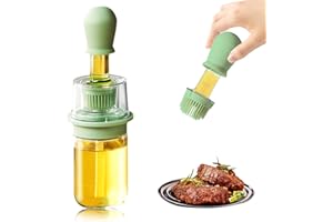 WSAMJIN 180ml Dispenser di Olio con pennello, 2 in 1 Bottiglia di Olio con Pennello in Silicone, Dispenser Bottiglia di Olio Dell'Erogatore Dispenser Olio per la Cottura, Cottura, Insalata