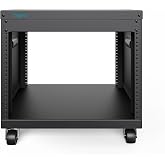 DIGITUS Universal 19 Inch Rack &ndash; 8U &ndash; Audio Rack &ndash; Unmounted | 18" useful depth - European or US fixing thread - With wheels