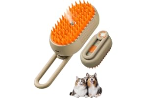 ‎KAILISI Katzenbürste mit Dampf, 2025 Upgrade 3 in 1 Dampfbürste für Katzen und Hunde, Dampfbürste für Katzen mit Spray Fellpflege und Massage für Katzen Hunde (Orange)