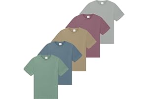 THE ESSENTIALS WARDROBE Mens T-Shirt 5 Pack Multicoloured Short Sleeve Shirts for Mens Tee Crew Neck Cotton Shirts - Lightweight and Comfortable - Size S-4XL