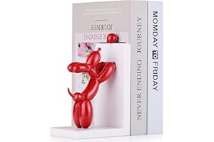 SHENGTIAN Fermalibri in resina a forma di palloncino per cani, decorazione per la casa, stile moderno, reggilibri per libri, resistente, per mensole, ufficio, casa