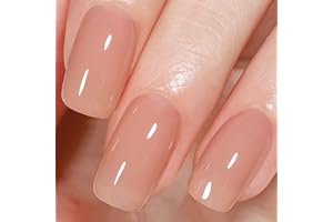 AILLSA Nude Gel Nail Polish, 15 ML Jelly Translucent Gel Polish, Soak Off UV/LED Lamp, Neutral Color Gel Nail Varnish for Valentine's Day Gift, Nail Art French Manicure DIY at Home