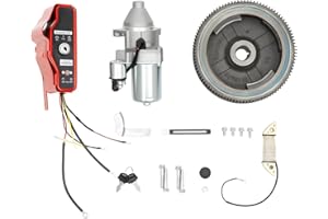 NAMASYO Schwungrad Elektrostart Kit,Anlasser Schwungrad Switch,Elektrisches Start-kit,Starter Motor ZüNdschalter Schlüsselschalter mit Zahnkranz kompatibel Für Honda GX390 13 PS GX340 11 PS