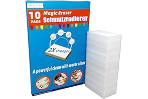 Eponge Magique Gomme Magique effectuer Magique Extra Puissante Nettoyante Effaceur De Taches 2X Plus résistant, Lot de 10. Pouvoir nettoyant concentré, Eponge Maquillage