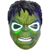 Lrs Store Avangers Pilli Işıklı Hulk Maskesi 4-12 Yaş Y&uuml;ksek Kalite Yeşil Dev, &Ccedil;ok Renkli