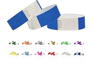 QUBIBAND Tyvek Pulseras - 500 unidades - Azul neón - Tyvek pulseras para eventos