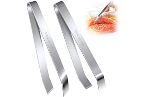 TDUNSYA 2 Pezzi Fish Bone Pinzette Pinza Pesce Spine Pinzette per Ossa Pinzetta per Pesci in Acciaio Inox Pinze Piatte e Oblique per La Rimozione di Ossa di Pesce ed Estrazione di Piume di Pollo