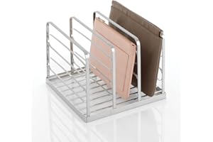 mDesign Organizer pochette dai bordi alti – Pratici porta tutto per borsette, portafogli e documenti dotati di 3 scomparti – Scatola in plastica – argento