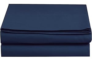 Elegant Comfort Luxuriöses Bettlaken, Fadenzahl 1500, knitterfrei, Premium-Hotelqualität, 1-teiliges Bettlaken, Doppelbett-Größe (Queen Size), Marineblau