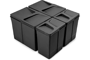 Emuca - Recycle sorteringsbehållare för kökslåda, höjd 266 mm, 2×15 L + 2×7 L